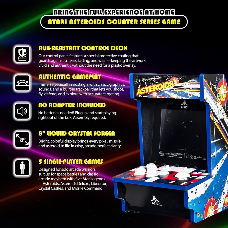 Asteroids Counter Series Arcade Machine — view 3